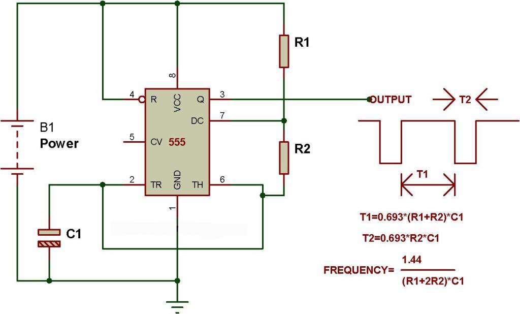 Astable mode of 555 timer -