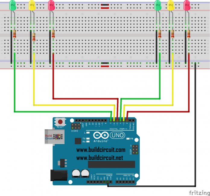 Arduino Project 10- Traffic Light – BuildCircuit.COM